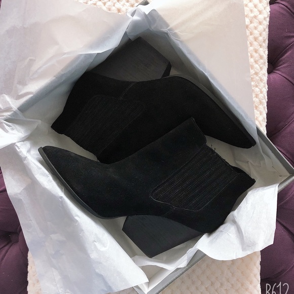 Adam Tucker Suede Leather Wedge Ankle Boots Size 11M New in Box Retail $140 - Picture 4 of 9